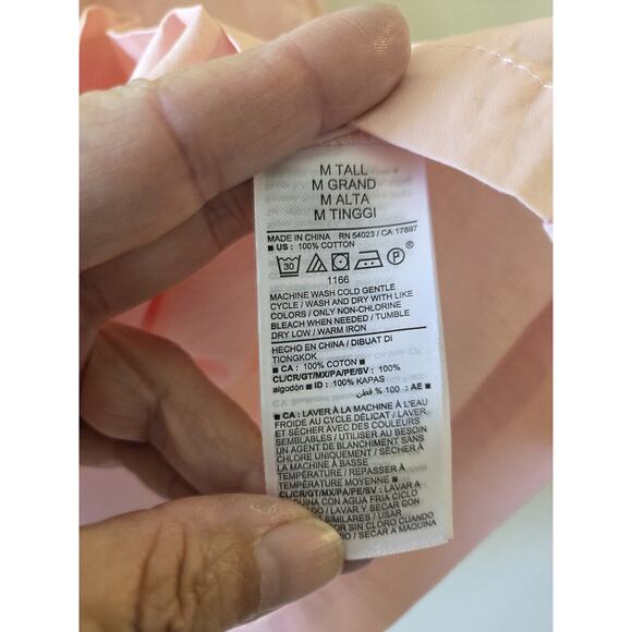 Old Navy Womens Blouse M Tall Pink Split Neck Puff Sleeve Top Blouse Romantic - Picture 5 of 7